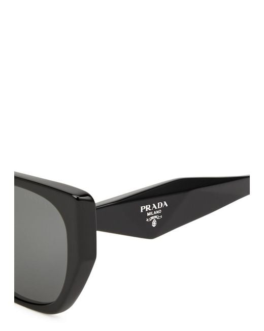 Prada Black Hexagon-frame Sunglasses Designer-engraved Lenses, Designer-stamped Temples, 100% Uv Protection