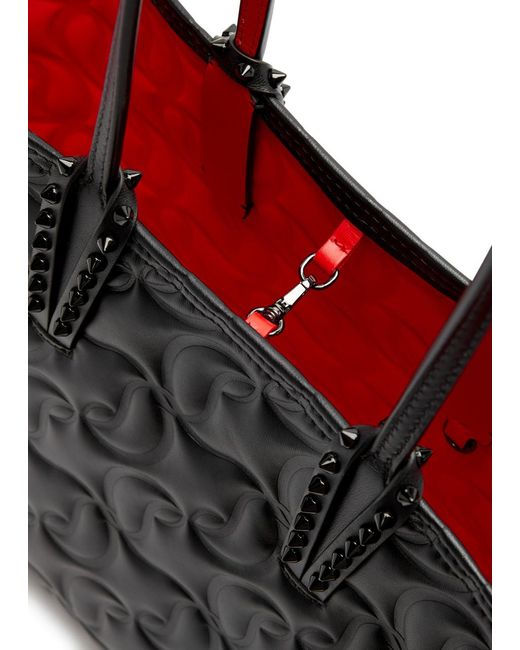 Christian Louboutin Black Cabata Small Embossed Leather Tote