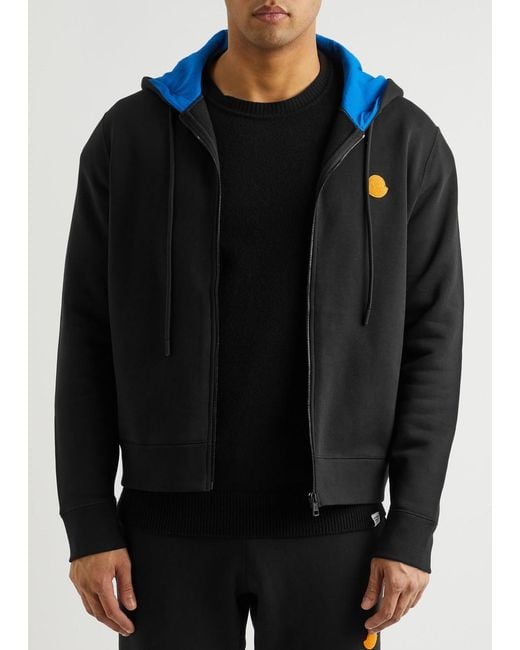 Moncler Black Logo Hooded Cotton Sweatshirt for men
