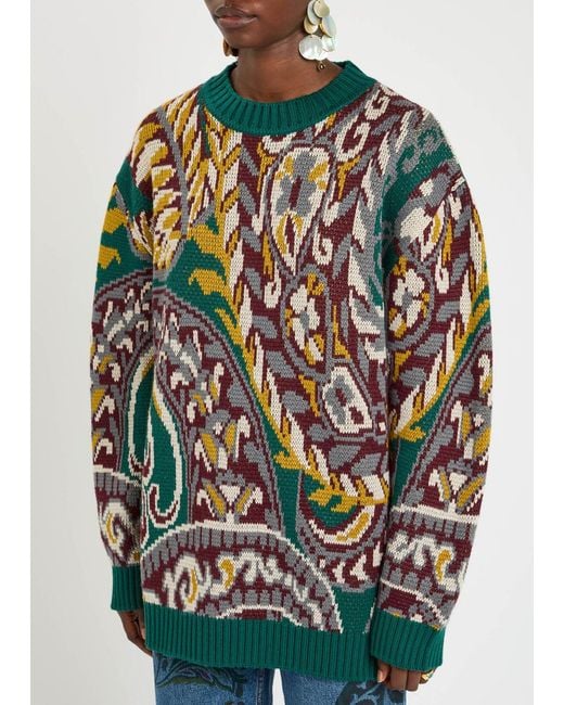 Etro Multicolor Patterned Wool-Blend Jumper