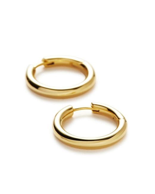 Missoma Metallic Tunnel Medium 18Kt-Plated Hoop Earrings