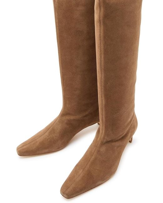 Staud Brown Wally Suede Knee-High Boots