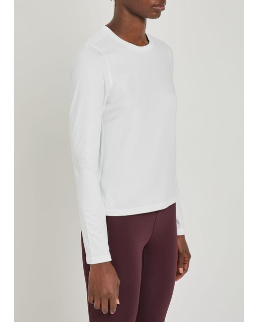 vuori White Lux Stretch-Jersey Top