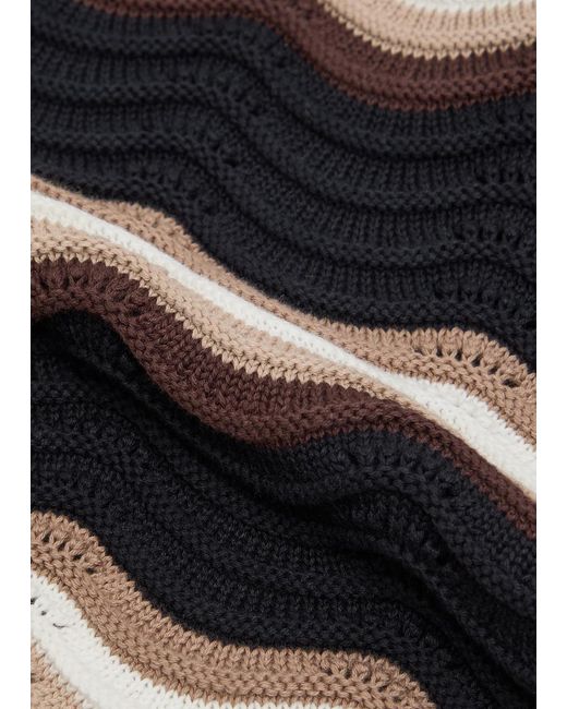 Raith Black Primavera Wavy Crochet Cotton Shorts for men
