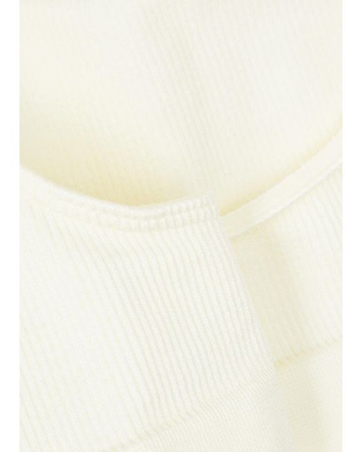 Prism White Elated Ribbed Sports Bra