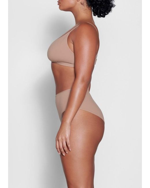 Skims Pink Stretch-Jersey Crossover Bralette