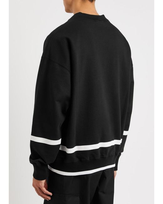 Dolce & Gabbana Black Logo-flocked Cotton Sweatshirt for men