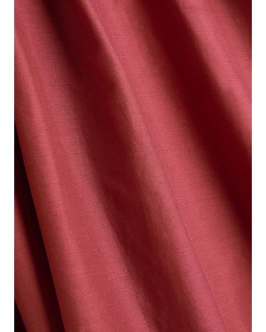 Faithfull The Brand Red Sigrid Drawstring Cotton Maxi Dress