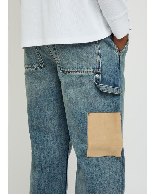 Loewe Blue Panelled Straight-Leg Jeans for men