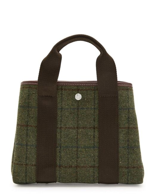 Rue de Verneuil Green Traversée S Hunting Tweed Tote Bag