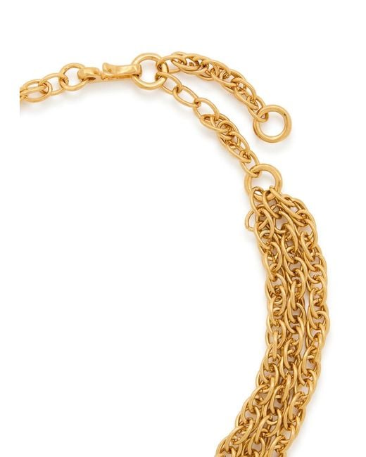 Chloé Metallic The Chloé Feather Flower Necklace