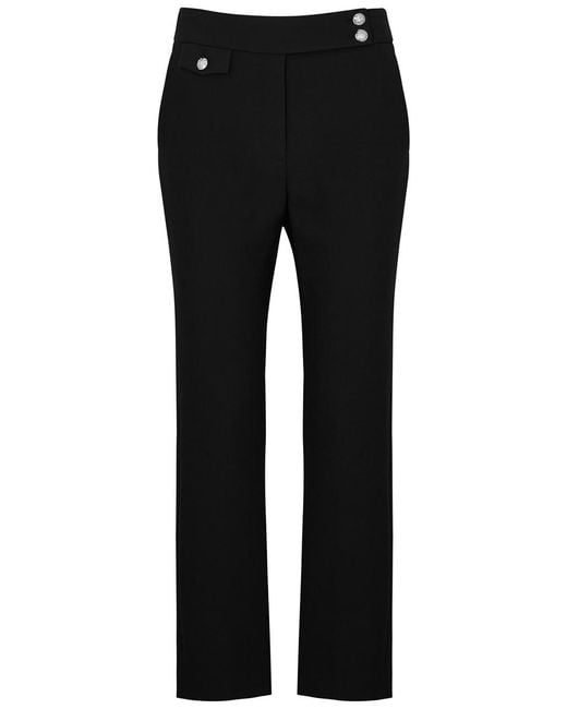 Veronica Beard Black Renzo Straight-leg Trousers