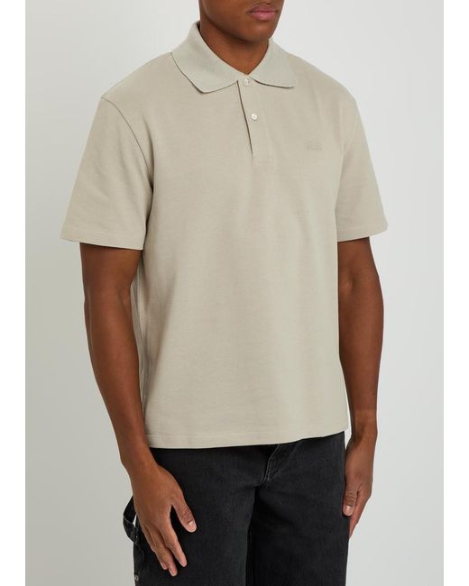 Loewe White Logo-Embroidered Piqué Cotton Polo Shirt for men