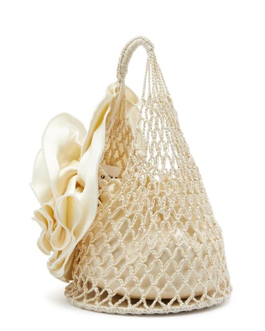 Magda Butrym Metallic Devana Small Crochet Top Handle Bag