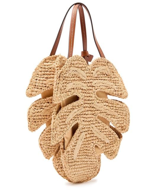 Staud Natural Palm Raffia Top Handle Bag