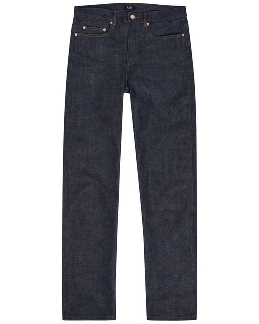 A.P.C. Blue Straight-Leg Jeans for men