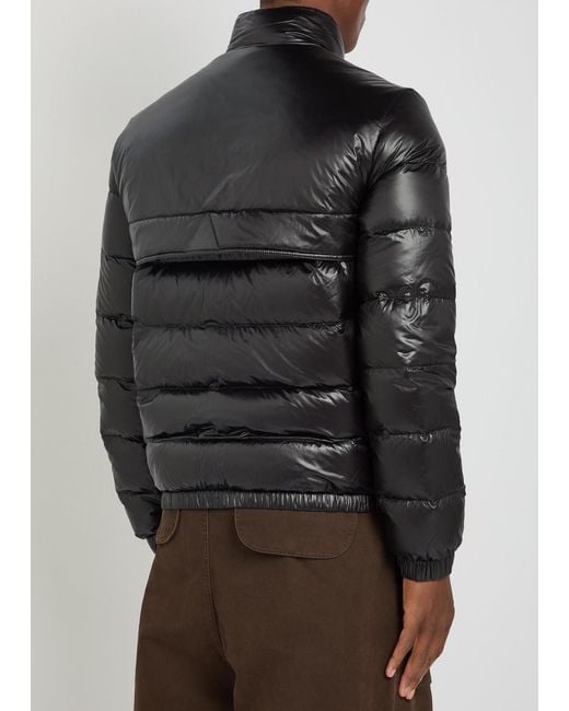 Moncler Black Logo-Appliquéd Padded Shell Jacket for men