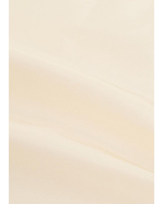 Suzie Kondi Natural Balon Balloon-Sleeve Silk-Taffeta Top