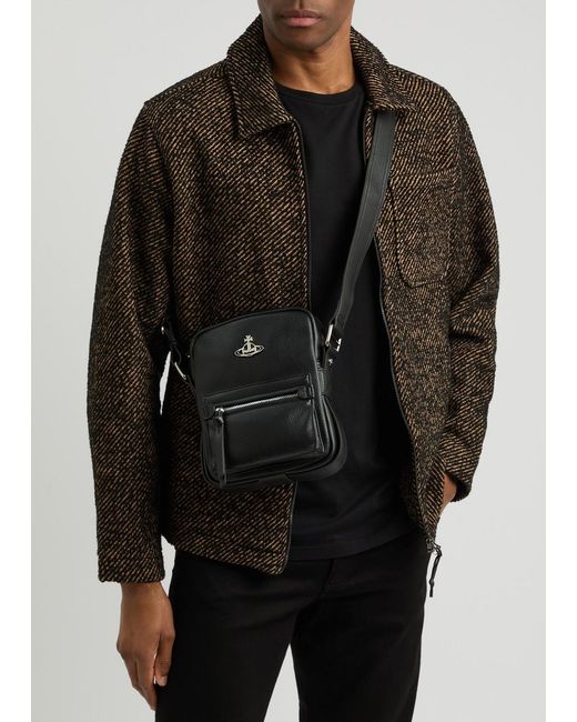 Vivienne Westwood Jackson Leather Cross-Body Bag in Black for Men