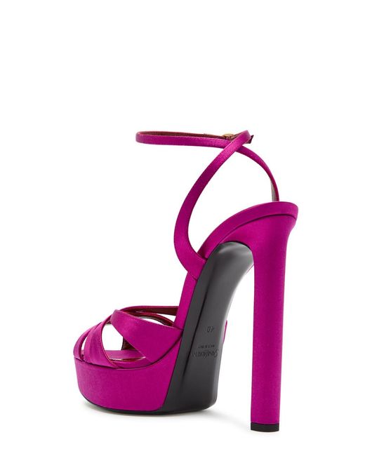 Saint Laurent Purple Chandelle 110 Satin Sandals