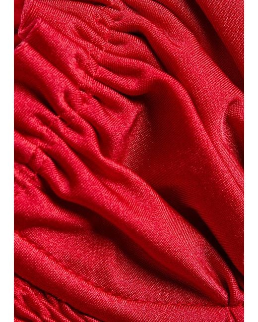 Faithfull The Brand Red Esterel Ruffled Bikini Top