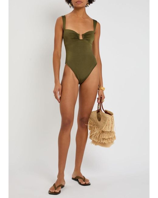 Away That Day Green Cannes Swimsuit