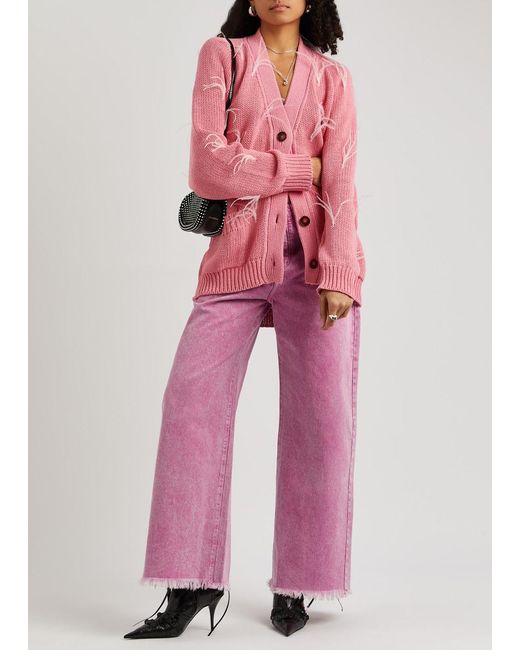 Marques'Almeida Pink Overdyed Wide-leg Jeans