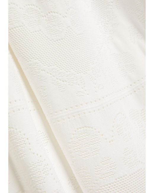 Needle & Thread White Scalloped Pointelle-Knit Gown