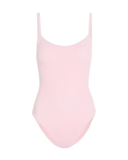 Hunza G Pink Pamela Crinkle Swimsuit