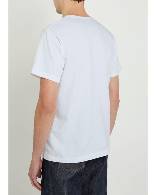 J.W. Anderson White Logo-Embroidered Cotton T-Shirt for men