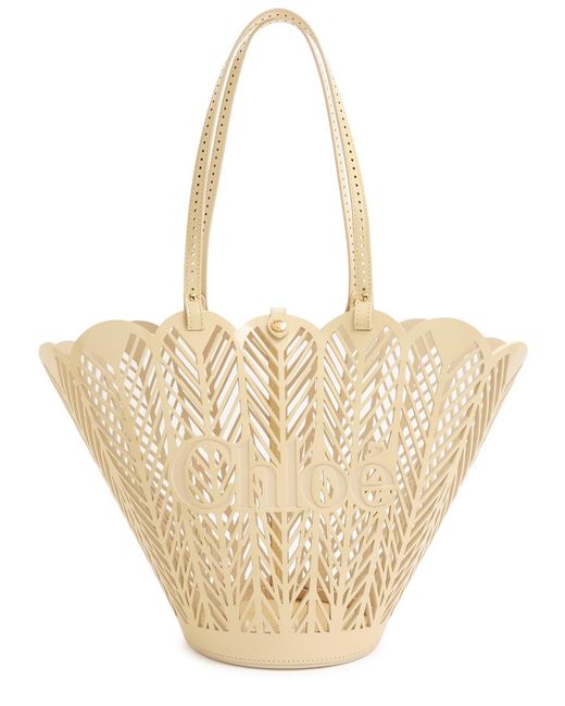 Chloé Natural Soleil Patent Leather Basket Bag