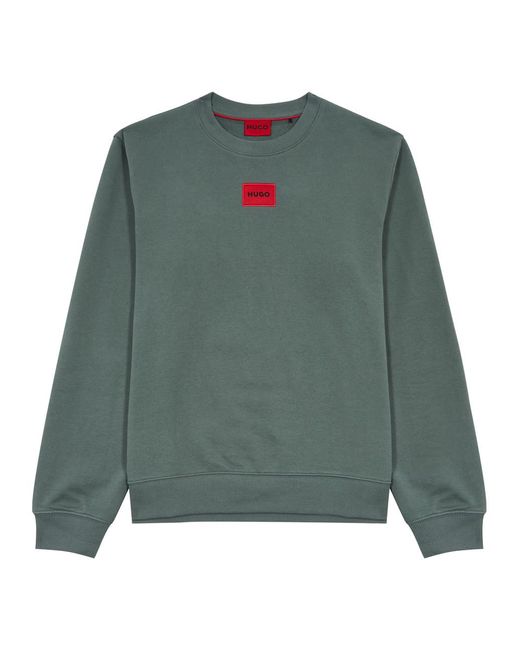 HUGO Green Logo Cotton Sweatshirt for men
