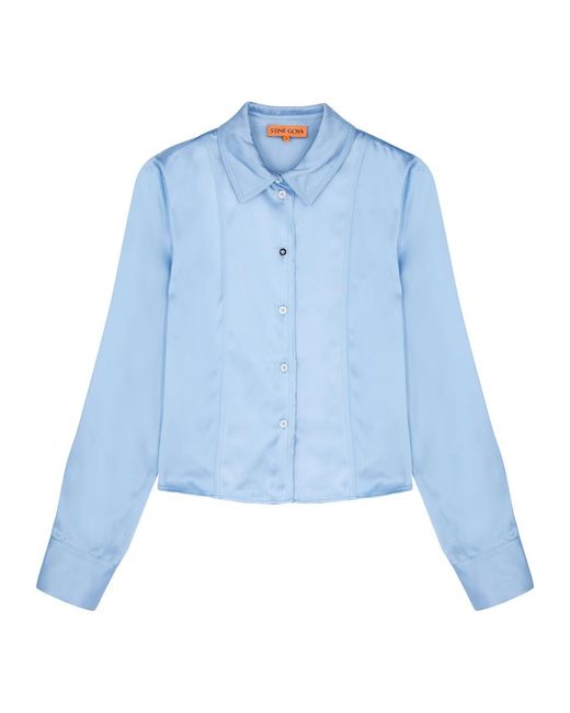 Stine Goya Blue Shane Satin Shirt