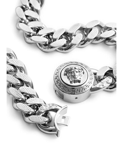 Versace White Medusa Chain Necklace for men