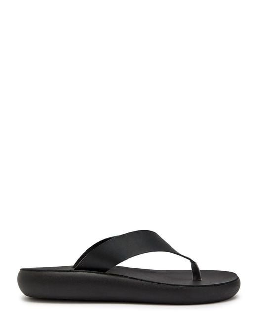 Ancient Greek Sandals Black Charys Comfort Leather Flatform Sandals