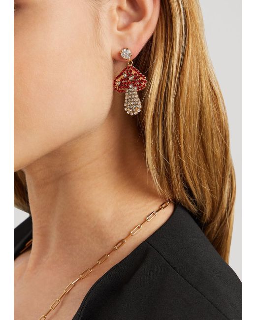 Rosantica Red Finferli Crystal-embellished Drop Earrings