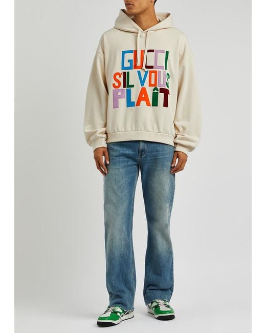 Gucci White S'il Vous Plait Hooded Cotton Sweatshirt for men