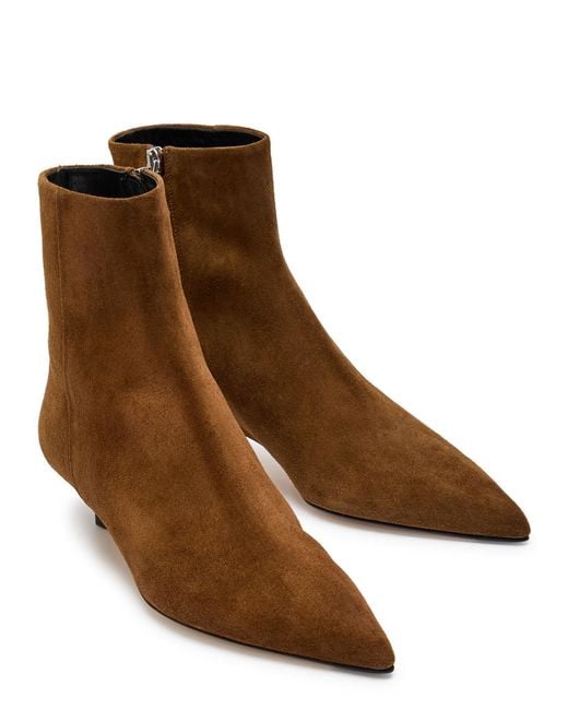 Aeyde Brown Sofia 40 Suede Ankle Boots