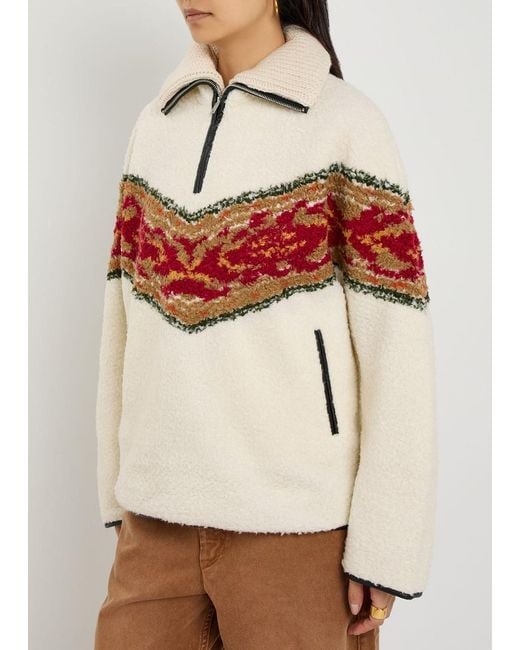 Isabel Marant White Marner Jacquard Bouclé Sweatshirt