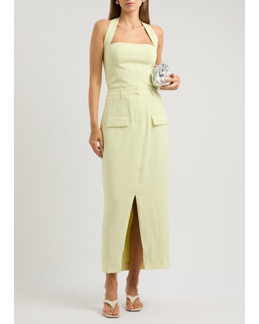halter neck denim maxi dress Women's Already Iconic Halter Denim Mini Dress in Light Blue