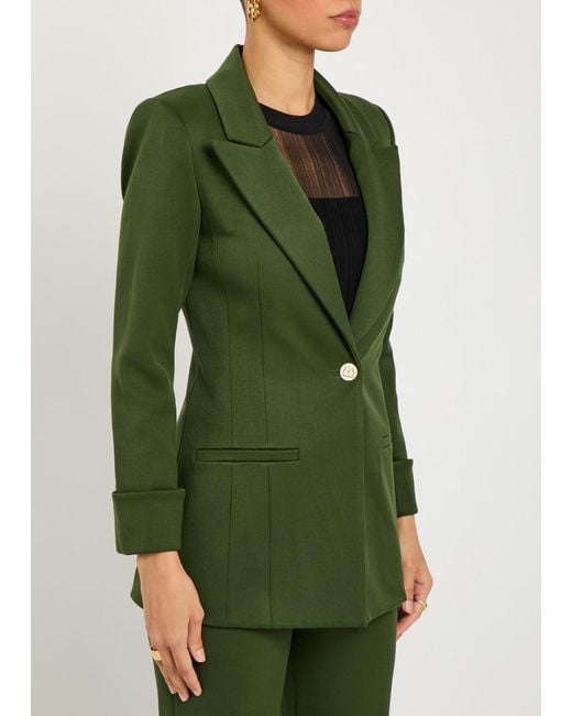 Alice + Olivia Green Burns Woven Blazer