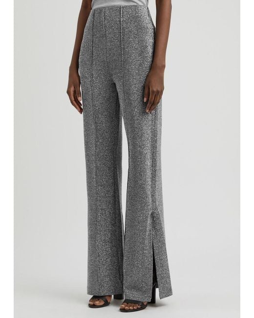 Day Birger et Mikkelsen Gray Wagner Straight-Leg Metallic Lamé Trousers