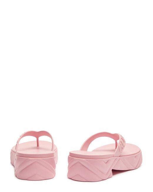 Gucci Pink 50 Logo-embossed Rubber Thong Sandals