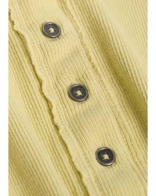 Free People Yellow Jamie Ribbed Stretch-Cotton Tank Top