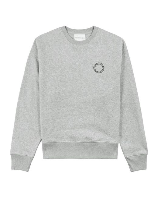 MKI Miyuki-Zoku Gray Circle Logo-print Cotton-blend Sweatshirt for men