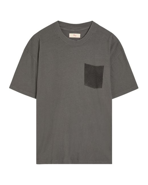 CHERRY LA Gray Cherry Country Printed Cotton T-Shirt for men