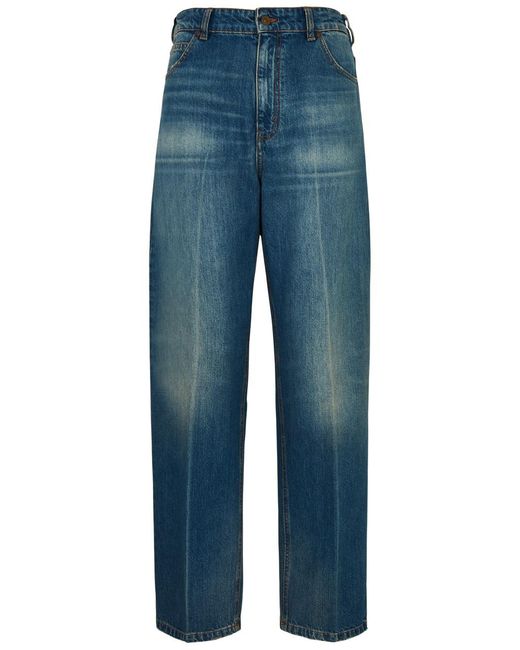 Victoria Beckham Blue Straight-Leg Jeans