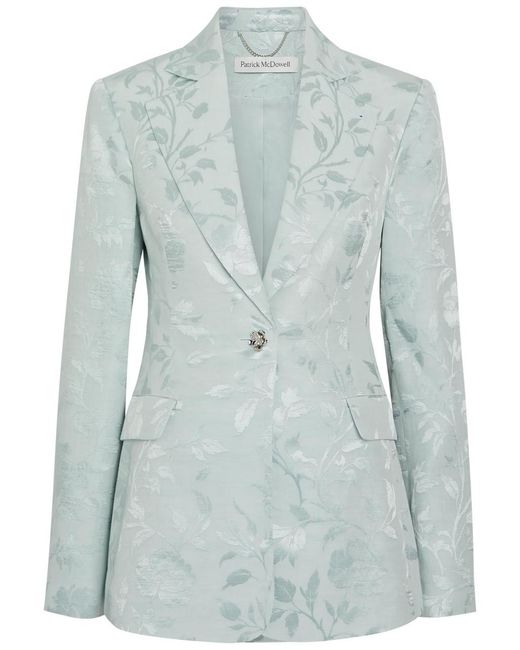 Patrick Mcdowell Blue Alice Floral-Jacquard Woven Blazer