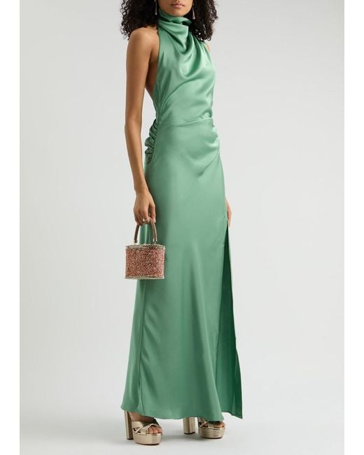 Misha Green Constantina Ruched Satin Gown