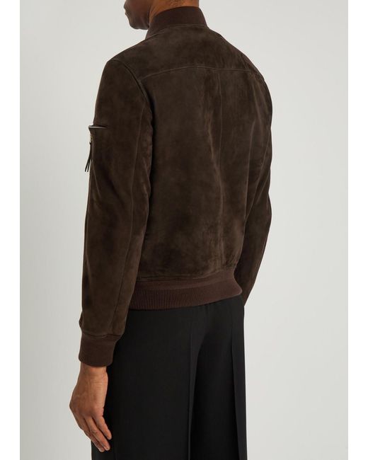 Tom Ford Black Suede Bomber Jacket for men
